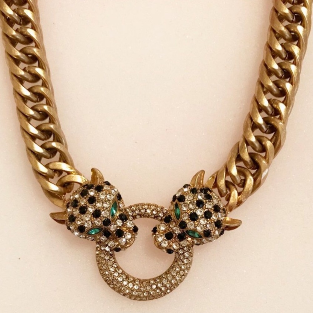 Stella & Dot | ‘Retired’🐯Roar Gold Link Doorknocker Statement Necklace - Picture 9 of 13